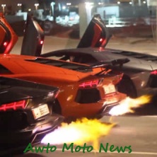 Из сопла Lamborghini – в буквальном смысле вырывается пламя!