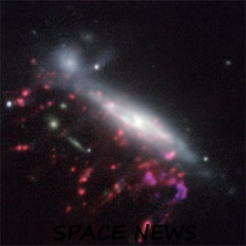 3д картинка, как поедает черная дыра межзвездный газ в галактике - медузе?