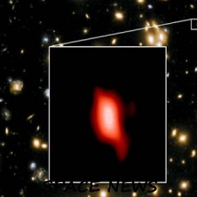 Галактика  MACS1149-JD1 находится на удалении в 13,28 млрд световых лет от Земли